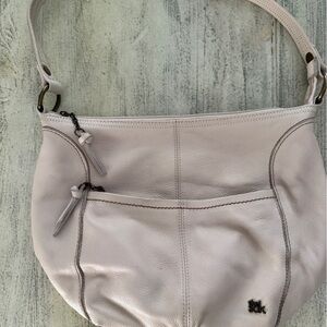 The Sak Shoulder Bag with Light Blue Print Interior REAL LEATHER